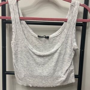 MyOutfitOnline Ribbed Gray Tank